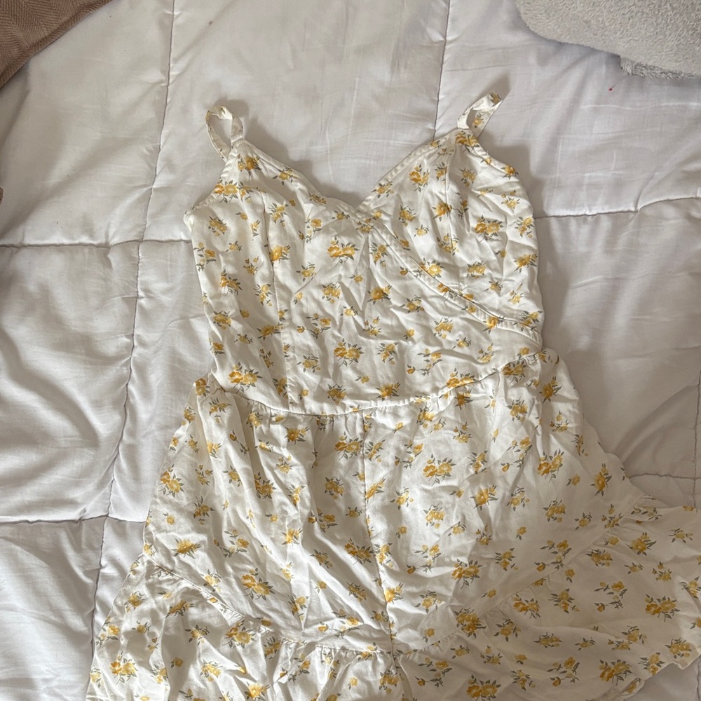 Hollister Floral Romper with Yellow Flowers